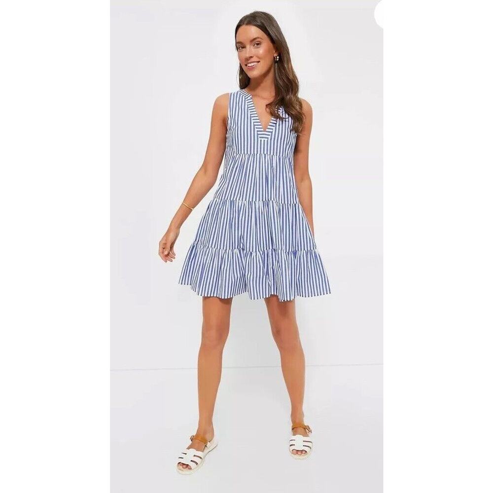 NWT Pomander Place Striped poplin Kenzo Dress, Blue White, Size XS